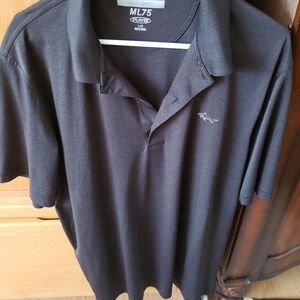 Greg Norman Collection Black Polo Shirt Classic Design